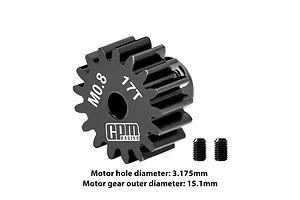 GPM Carbon Steel 17T 32dp/0.8Mod Pinion Gear