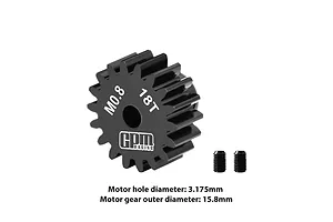 GPM Carbon Steel 18T 32dp/0.8Mod Pinion Gear
