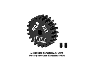 GPM Carbon Steel 22T 32dp/0.8Mod Pinion Gear
