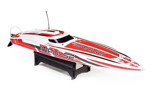 Pro Boat Impulse 32" Deep-V Brushless Electric RTR RC Speed Boat - White/Red image 132707