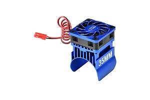 GPM Aluminium 35mm Motor Heatsink with Cooling Fan Set - Blue image 133043