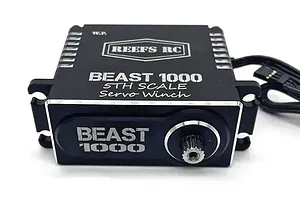 Reefs RC Aluminium BEAST 1000 1/5 Scale 77kg 8.4V Brushless Metal Gear Winch Servo with Spool - Black image 133578