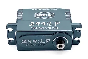 Reefs RC Aluminium 299LP Low Profile 23kg 8.4V Coreless Metal Gear Winch Servo with Spool - Black image 133598