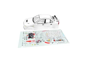 Yeah Racing 1/10 Mitsubishi Lancer Evo IV Painted Body Shell with Rims -  White image 2
