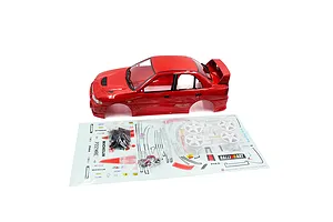 Yeah Racing 1/10 Mitsubishi Lancer Evo IV Painted Body Shell with Rims - Red image 2