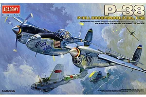 Academy 1/48 P-38 Lightning WWII Fighter Scaled Plastic Model Kit image 133758