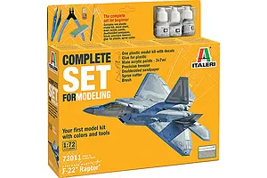 Italeri 1/72 F-22 Raptor Fighter Scaled Plastic Model Kit - Starter Kit image 133888