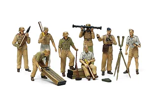 Tamiya 1/35 German Africa Corps Luftwaffe Artillery Crew Set Scaled Plastic Model Kit image 134085