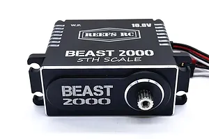 Reefs RC Aluminium BEAST 2000 1/5 Scale 144kg 16.8V Direct Power Brushless Metal Gear Servo with 15T Horns - Black image 134711