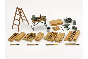 Tamiya 1/48 German WWII Tank Crew/Field Maintenance Set Scaled Plastic Model Kit image 134728