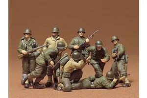 Tamiya 1/35 U.S. Infantry European Theater Set Scaled Plastic Model Kit image 134850