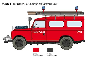 Italeri 1/24 Land Rover Fire Truck Scaled Plastic Model Kit image 135373
