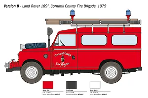 Italeri 1/24 Land Rover Fire Truck Scaled Plastic Model Kit image 135375