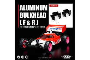 Yeah Racing Aluminium Front and Rear Bulkhead 2Pcs - Black image 135463