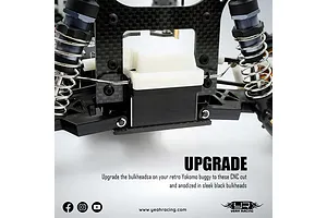 Yeah Racing Aluminium Front and Rear Bulkhead 2Pcs - Black image 135467