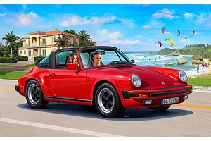 Revell 1/24 Porsche 911 Carrera 3.2 Targa (G-Model) Car Scaled Plastic Model Set image 135539