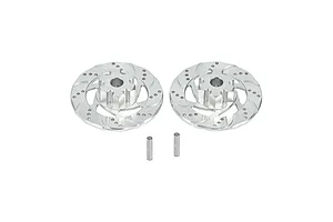 GPM Aluminium 17mm (+3mm) Splined Wheel Hexes with Brake Disks 2Pcs - Silver image 135654