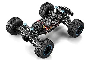 BlackZon Smyter MT Turbo RC Monster Truck Electric Brushless 4WD 1/12 Scale RTR - Blue image 135952