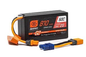 Spektrum Smart G2 7.4V 810mAh 2S 50C Hard Case LiPo Battery image 136249