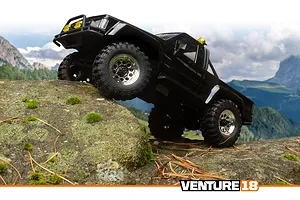 HPI Venture18 Flux-T 1985 Toyota Hilux SR5 RC Rock Crawler Electric Brushless 4WD 1/18 Scale RTR - Black image 137686
