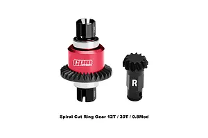 GPM Carbon Steel and Aluminium 12T/30T 32dp/0.8Mod Rear Differential Gear Set - Red image 139143