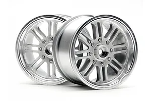 HPI 3.3" 8 Spoke Matte Chrome Rims 2Pcs image 13995