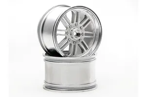 HPI 3.3" 8 Spoke Matte Chrome Rims 2Pcs image 13997