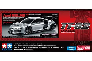 Tamiya TT-02 Audi R8 LMS 2008 RC Car Electric 4WD 1/10 Scale Kit - Silver image 140213