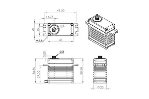 MKS X6 HBL599 Standard 42kg 8.2V Metal Geared Servo - Black image 140245