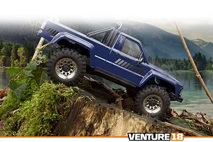 HPI Venture18 Flux-T 1985 Toyota Hilux SR5 RC Rock Crawler Electric Brushless 4WD 1/18 Scale RTR - Blue image 140516