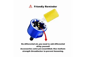 GPM Carbon Steel Front, Rear and Centre Differentials with 20T Pinion and Input Gears - Red image 140863