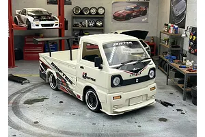 WPL D14S Suzuki Carry with Wide Body Kit RC Drift Kei Truck Electric Brushless 4WD 1/10 Scale RTR - White image 141315