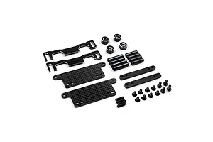 Yeah Racing Aluminium and Carbon Fibre Short Battery Holder Set - Black