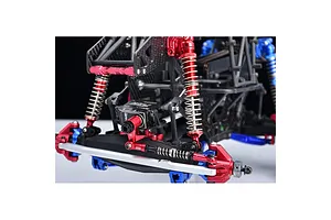 GPM Aluminium 100-113mm Servo Steering Link with Adjustable Spring - Red image 141609