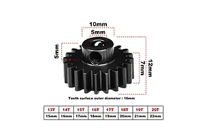 GPM 20Cr Steel 17T 1Mod Pinion Gear image 141657