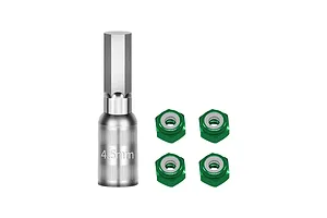 GPM 4.5mm Nyloc Wheel Nuts 4Pcs with Tool - Green