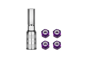 GPM 4.5mm Nyloc Wheel Nuts 4Pcs with Tool - Purple