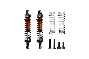 GPM Aluminium 71mm Front or Rear Adjustable Progressive Spring Shocks Set 2Pcs - Orange