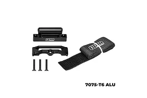 GPM Aluminium Battery Hold-Down with Strap - Black