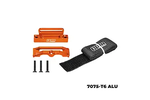 GPM Aluminium Battery Hold-Down with Strap - Orange