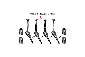 GPM Carbon Steel Front and Rear CVD Driveshafts with Drive Cups Set