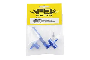 Yeah Racing Aluminium Steering Assembly Set in deep blue packaging for Team Associated RC10 Rally.