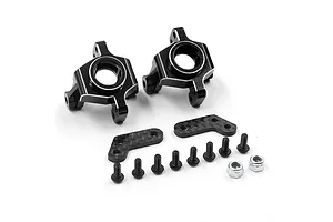 Yeah Racing Aluminium Steering Hub Carriers and Linkage Set 4Pcs - Black