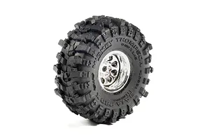 Pro-Line 1/30 Chrome Beast Front and Rear Rims on Baja Pro X Tyres 4Pcs - Glued Wheels