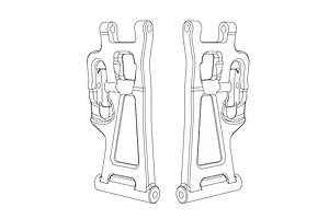 MJX RC Rear Lower Suspension Arms 2Pcs