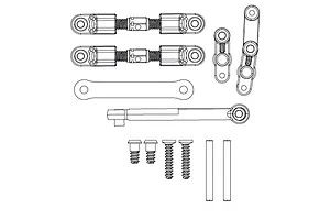 MJX RC Steering Bell Crank/Drag Link Assembly
