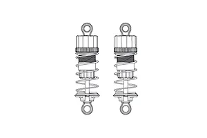 MJX RC Aluminium Front Adjustable Shocks 2Pcs