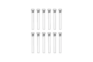 MJX RC 3x29mm Coarse Partial Thread Button Head Screws 12Pcs