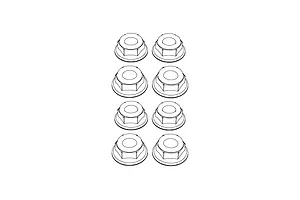 MJX RC 4mm Flanged Wheel Nuts 8Pcs