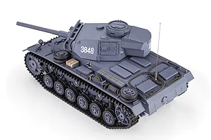 Heng Long German Panzer III Type L RC Tank Electric Tracked 1/16 Scale RTR image 142354